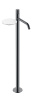 Смеситель для раковины напольный Boheme Stick SPIRALE 120-SGM.4 вороненая сталь глянец