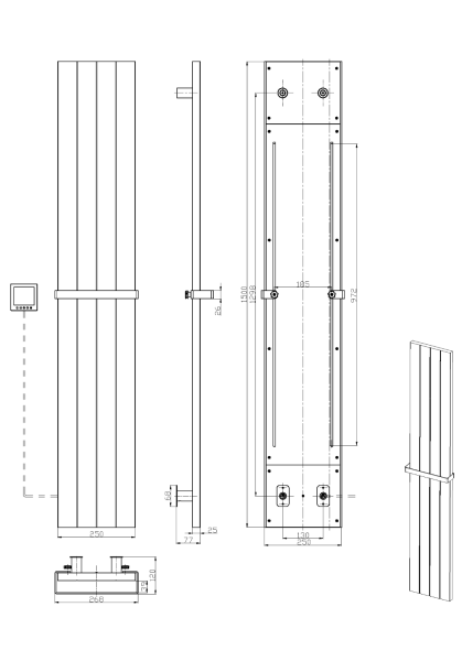 Полотенцесушитель электрический Boheme FLAT 725-CB брашированная медь