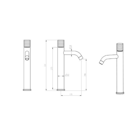 Смеситель для раковины Boheme Stick 122-SGM.4, shine gun metal