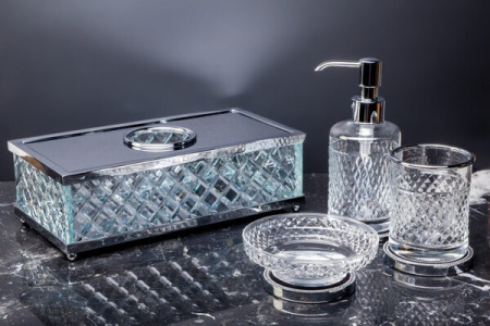 Мыльница Boheme Murano Cristal настольная, хром, 10204