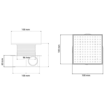 Душевой трап (лоток) Boheme Smart Design, 10 см, цвет матовое золото, 984-10-MG