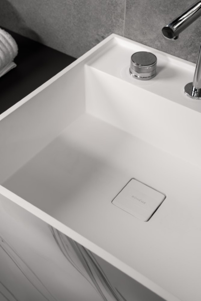 Раковина напольная Cube Corian 480*480*850 Calacatta 802-CLCT CALACATTA