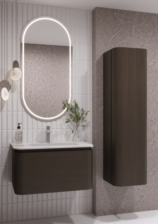 OVALE 1 полка 80CM ШПОН тумба + раковина OV0110100-080