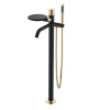 Смеситель Boheme Stick 129-BG.2 для ванны и душа, с душевым гарнитуром, Black touch gold