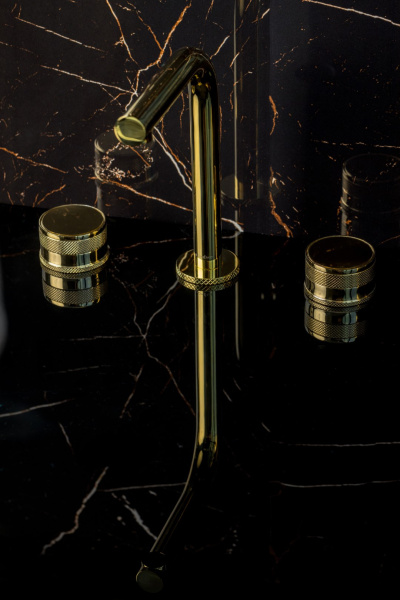 Смеситель для раковины Boheme Prestige 152-G-PR, встраиваемый, цвет золото