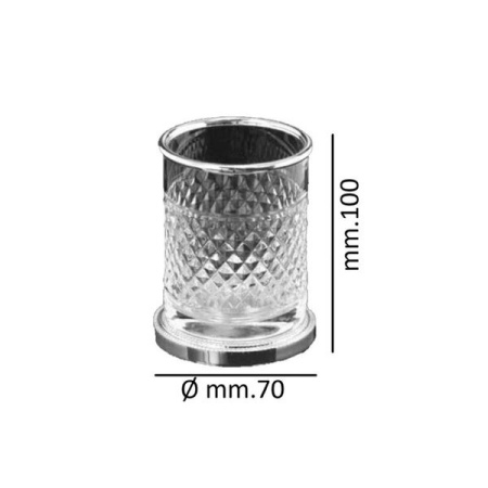 Стакан для зубных щеток Boheme Aura 10252-CR, хром