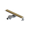 Душевой трап (лоток) Boheme Premium Linear, 60 см, в комплекте с решеткой под плитку, цвет матовое золото, 982-60-MG