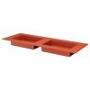 QUATRO 140 раковина-моноблок TERRACOTTA (двойная) 1410*520*157 акрил 793-140-2-T