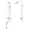 Душевая стойка Boheme Stick 128-GM, цвет графит Gun Metal c ручкой Diamond